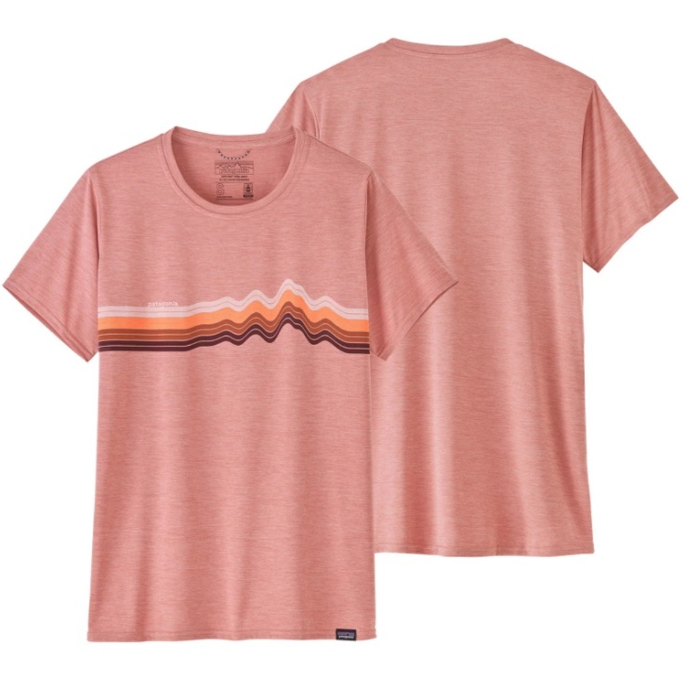 Patagonia Women's Capilene Cool Daily Graphic Shirt Ridge Rise Stripe Sunfade